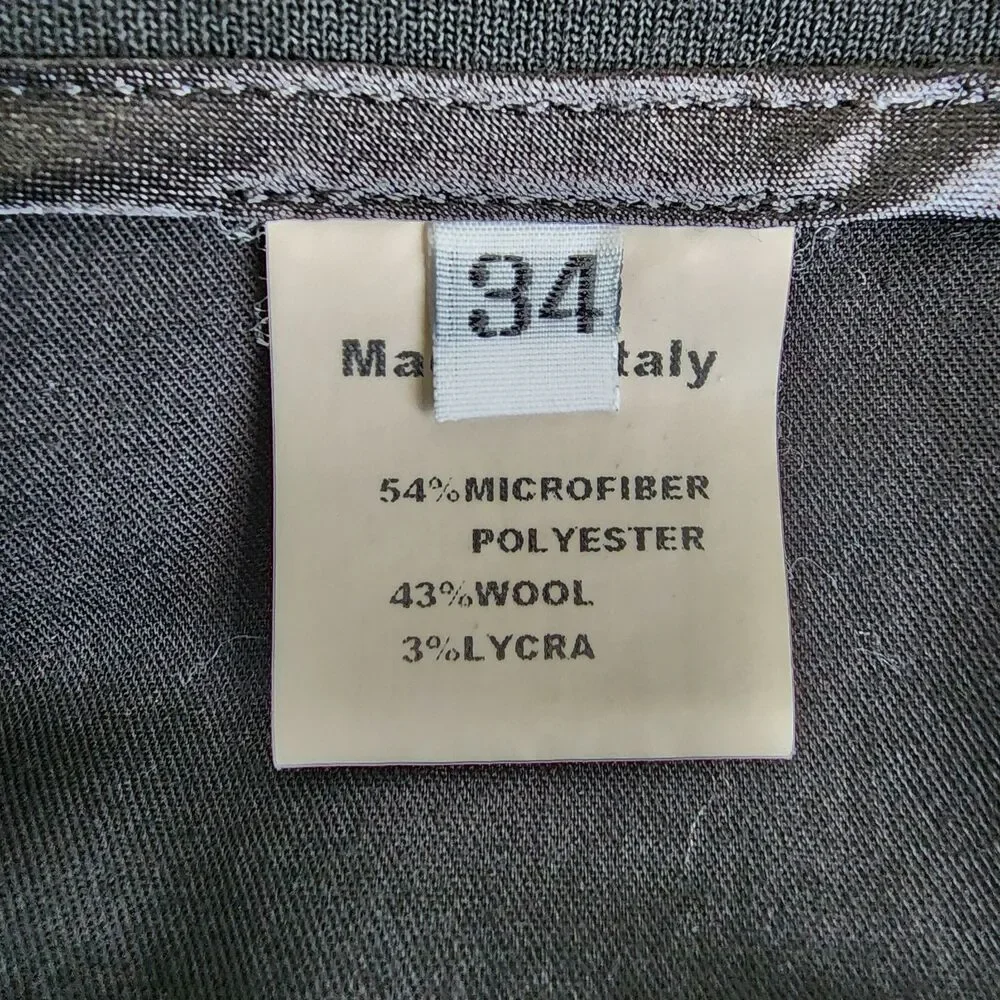 St. Croix Collections Men's Pants Size 34 Black Wool Blend Made in Italy Trouser